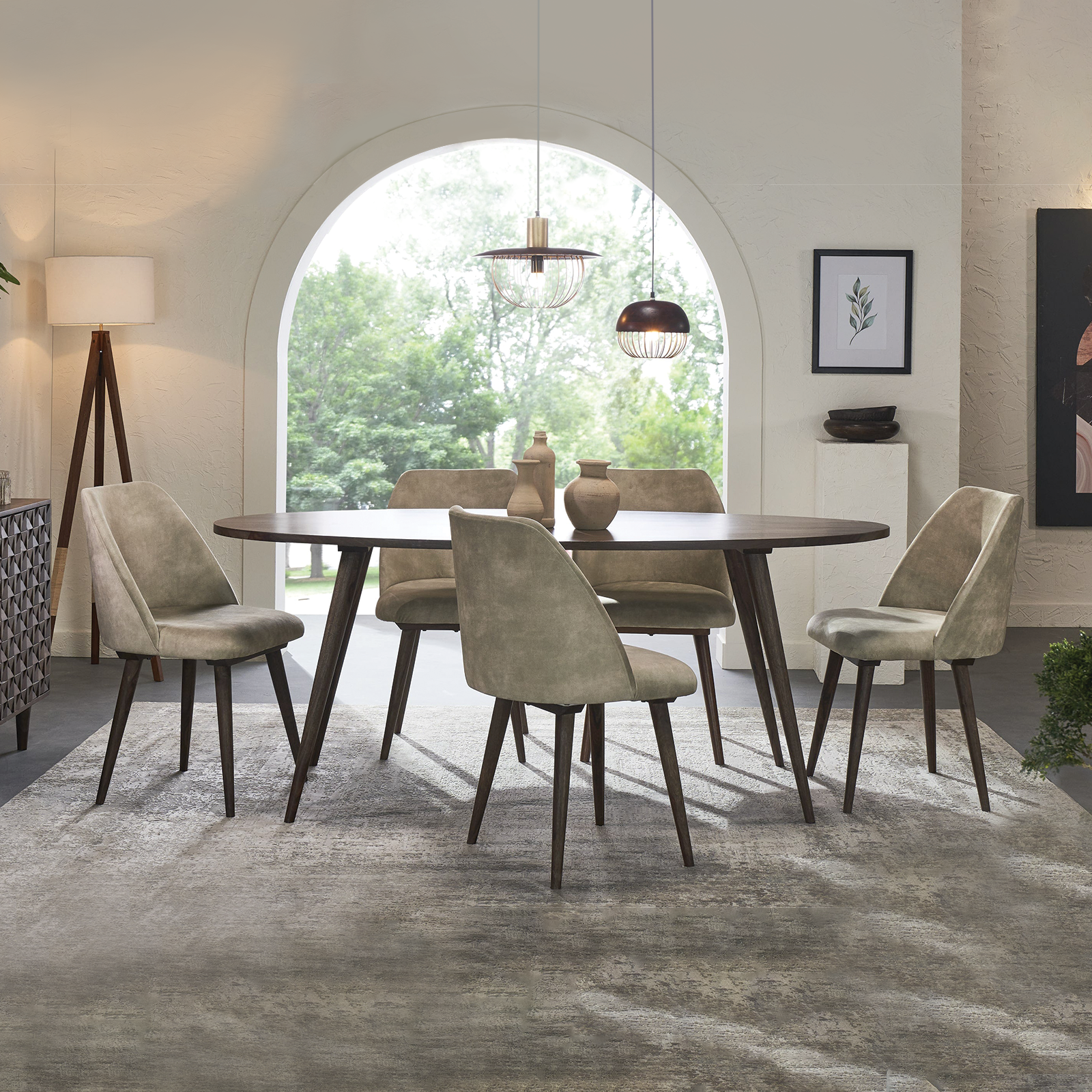 bicassodiningtablewith6chairs_1 Bicasso Dining Table With 6 Chairs - Image 1