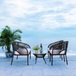 Amedea Outdoor Sofa Set 2 Seater , 2 Single seater and 1 Center Table (Black + White) - Image 3
