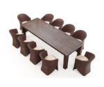 Candreva Outdoor Patio Dining Set 10 Chairs and 1 Table (Brown) - Image 2