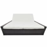 Adalberto Outdoor Poolside Sunbed With Cushion Daybed (Black/Brown) - Image 4