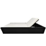 Adalberto Outdoor Poolside Sunbed With Cushion Daybed (Black/Brown) - Image 6