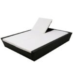 Adalberto Outdoor Poolside Sunbed With Cushion Daybed (Black/Brown) - Image 2