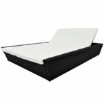 Adalberto Outdoor Poolside Sunbed With Cushion Daybed (Black/Brown) - Image 9
