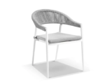 Outre Outdoor Patio Seating Set 4 Chairs and 1 Table Set (White + Grey) Braided & Rope - Image 2