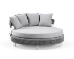 Capuano Outdoor Poolside Sunbed With Cushion Daybed (Grey) Braided & Rope - Image 2