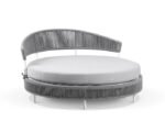 Capuano Outdoor Poolside Sunbed With Cushion Daybed (Grey) Braided & Rope - Image 3