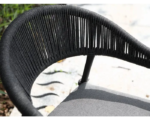 Maven Outdoor Patio Seating Set 4 Chairs and 1 Table Set (Dark Grey) Braided & Rope - Image 4