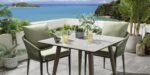 Bernardo Outdoor Patio Seating Set 2 Chairs and 1 Table Set (Beige+Green) Braided & Rope - Image 5