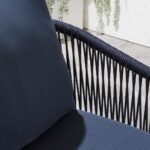 Luis Outdoor Patio Seating Set 2 Chairs and 1 Table Set (Black+Blue) Braided & Rope - Image 11