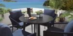 Hernando Outdoor Garden Patio Dining Set 4 Chairs and 1 Table Set (Blue+Black) Braided & Rope - Image 4