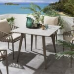 Carlos Outdoor Garden Patio Dining Set 4 Chairs and 1 Table Set Braided & Rope - Image 6