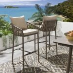 Teófila Outdoor Patio Bar Set 2 Chairs and 1 Table Set Braided & Rope - Image 6