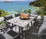 Rafaela Outdoor Patio Bar Set 6 Chairs and 1 Table Set Braided & Rope - Image 3