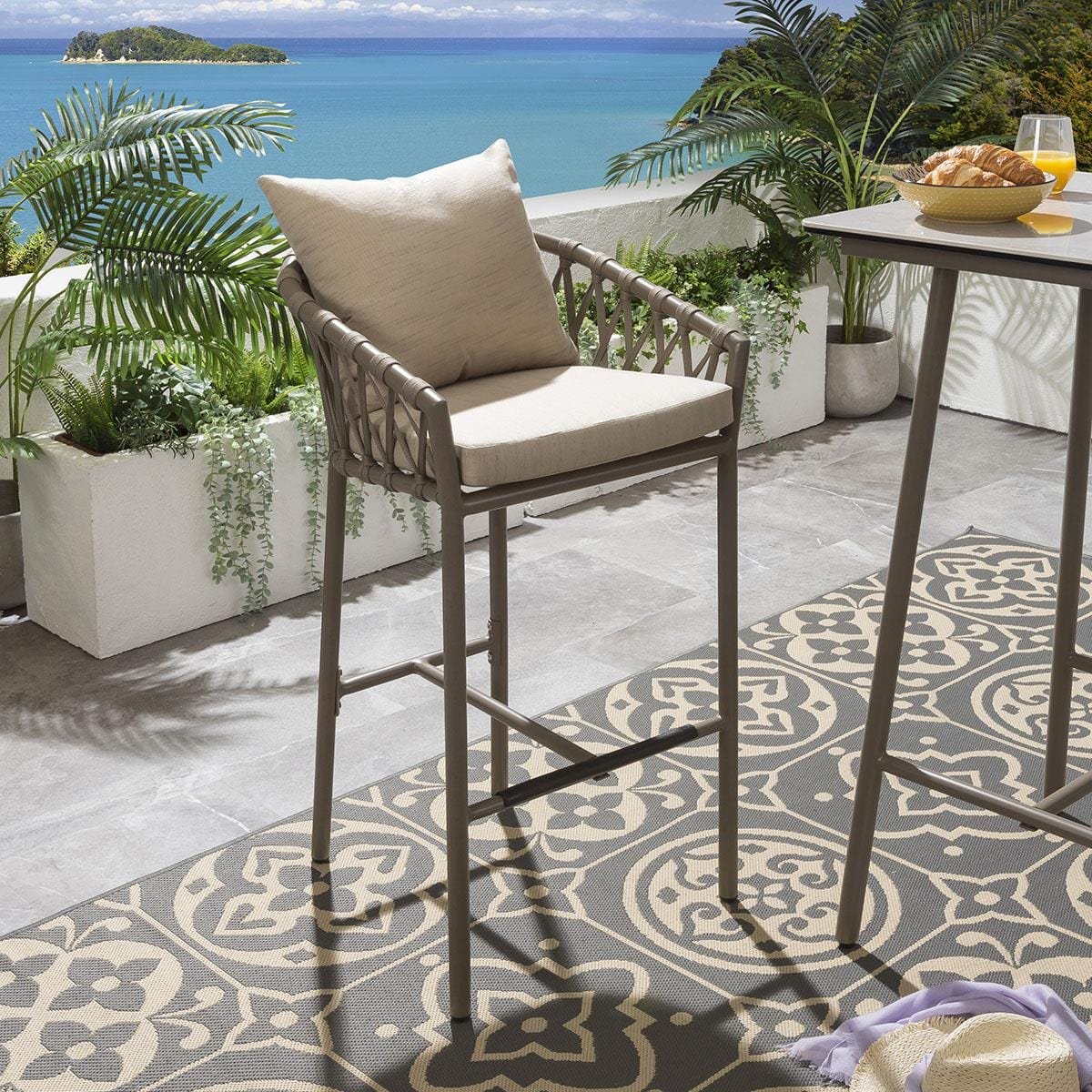 quatropi-verity-garden-bar-stool-beige-42845991108902_9aaa9909-52ed-4722-9e70-d7ef3042266d Hilario Outdoor Patio Bar Chair 1 Chair For Balcony Braided & Rope - Image 1