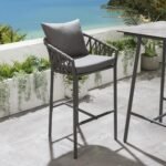 Hilario Outdoor Patio Bar Chair 1 Chair For Balcony Braided & Rope - Image 7