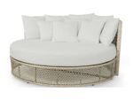 Cajetan Outdoor Poolside Sunbed With Cushion Daybed (Beige + White)