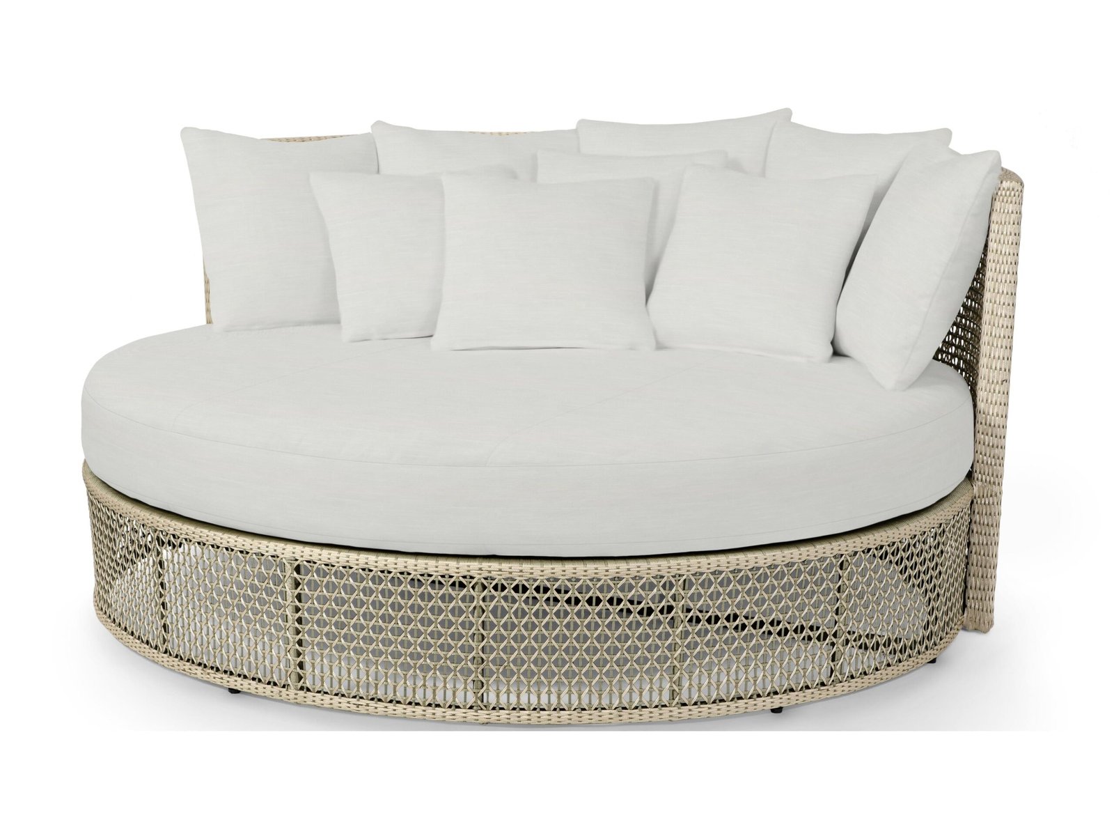 renderimage Cajetan Outdoor Poolside Sunbed With Cushion Daybed (Beige + White) - Image 1
