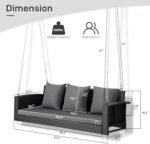 Vito Three Seater Hanging Swing Without Stand For Balcony , Garden Swing (Black) - Image 5