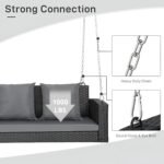 Vito Three Seater Hanging Swing Without Stand For Balcony , Garden Swing (Black) - Image 4
