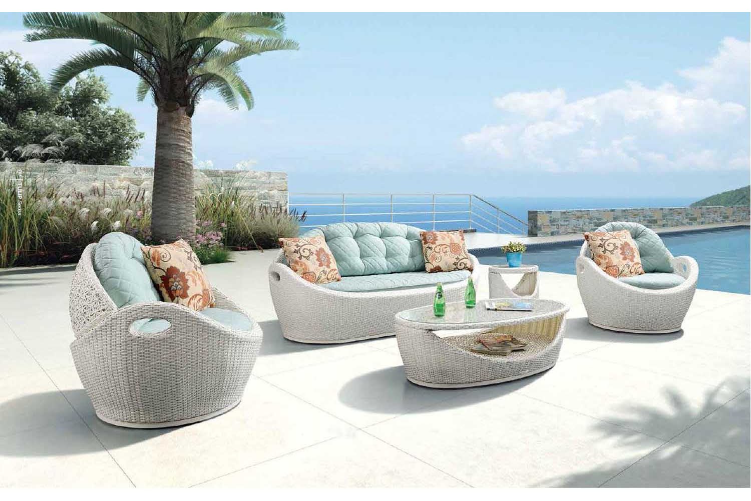 tulip_203010 Crocetta Outdoor Sofa Set 3 Seater , 2 Single seater and 1 Center Table (Off White) - Image 1