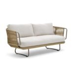Hancy Outdoor Sofa Set 6 Seater , 2 Ottoman and 1 Center Table + 1 side table Set  (Tan + Beige) Braided & Rope - Image 5